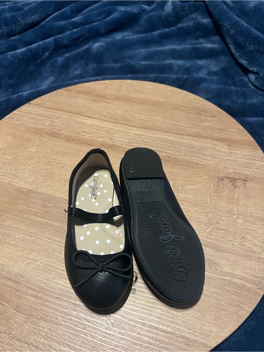 Cat & Jack Black Girls Mary Jane Ballet Flats with Bow
